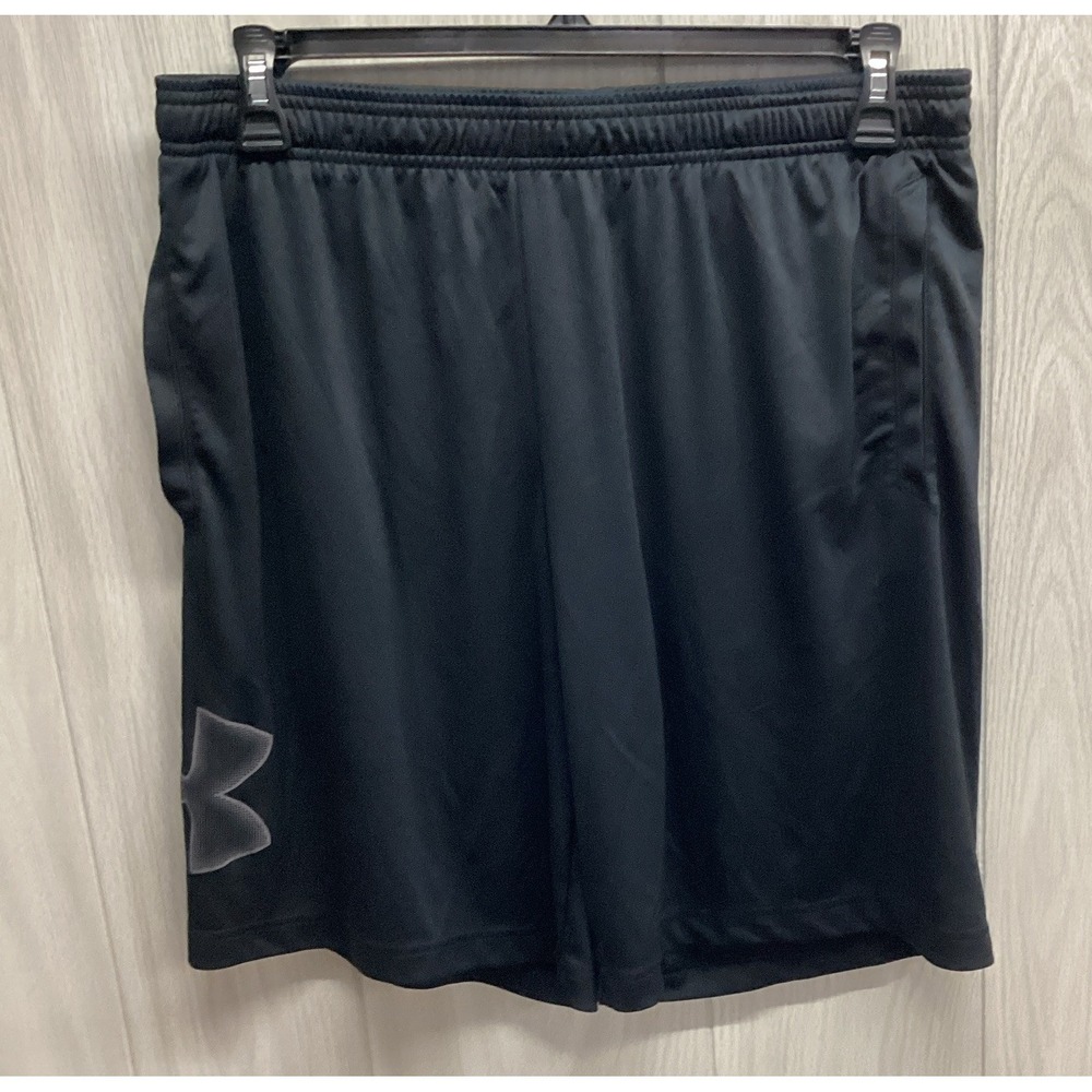 Under Armour Men's Black XL Regular Loose Athletic Shorts Drawstring Logo